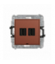 ICON Gniazdo podwójne HDMI 2.1, 8K, bez pola opisowego, terakota Karlik 63IHDMIBO-6