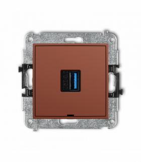 ICON Gniazdo pojedyncze USB A-A 3.0, bez pola opisowego, terakota Karlik 63IGUSBBO-5