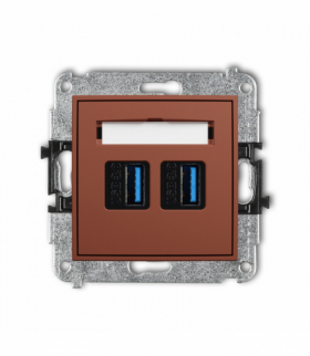 ICON Gniazdo podwójne 2xUSB A-A 3.0, terakota Karlik 63IGUSB-6