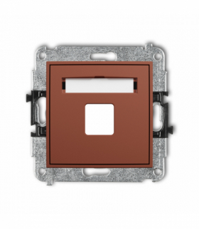 ICON Gniazdo multimedialne pojedncze bez modułu (standard Keystone), terakota Karlik 63IGM-1P