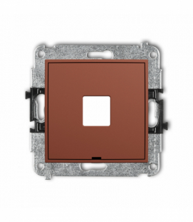 ICON Gniazdo multimedialne pojedyncze bez modułu, bez pola opisowego (standard Keystone), terakota Karlik 63IGMBO-1P