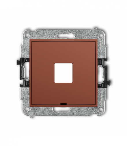 ICON Gniazdo multimedialne pojedyncze bez modułu, bez pola opisowego (standard Keystone), terakota Karlik 63IGMBO-1P