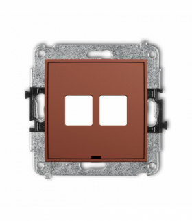 ICON Gniazdo multimedialne podwójne bez modułu, bez pola opisowego (standard Keystone), terakota Karlik 63IGMBO-2P