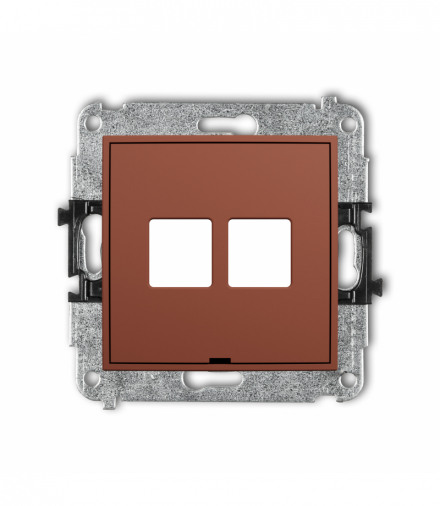 ICON Gniazdo multimedialne podwójne bez modułu, bez pola opisowego (standard Keystone), terakota Karlik 63IGMBO-2P