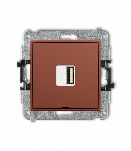 ICON Ładowarka USB A, 5W max., 5V, 1A, bez pola opisowego, terakota Karlik 63ICUSBBO-1