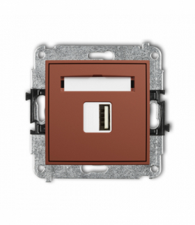 ICON Ładowarka USB A, 10W max., 5V, 2A, terakota Karlik 63ICUSB-3