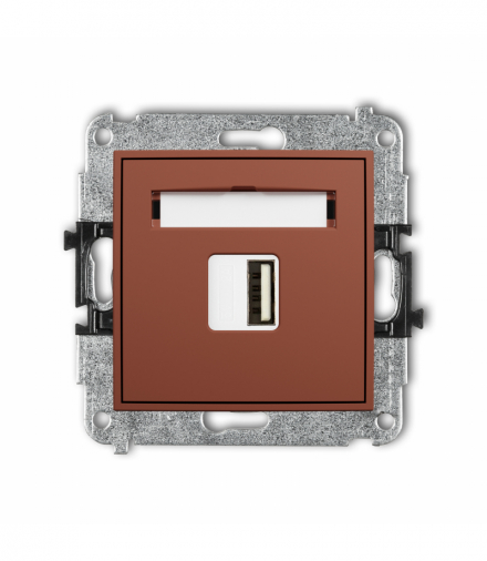 ICON Ładowarka USB A, 10W max., 5V, 2A, terakota Karlik 63ICUSB-3