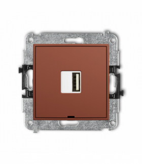 ICON Ładowarka USB A, 10W max., 5V, 2A, bez pola opisowego, terakota Karlik 63ICUSBBO-3