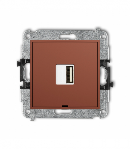 ICON Ładowarka USB A, 10W max., 5V, 2A, bez pola opisowego, terakota Karlik 63ICUSBBO-3