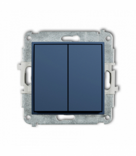 ICON Łącznik pojedynczy ze schodowym (dwa klawisze bez piktogramów, osobne zasilanie), navy blue Karlik 64IWP-10.21