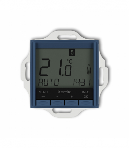 ICON Regulator temperatury, uniwersalny, elektroniczny, tygodniowy (podświetlenie niebieskie), navy blue Karlik 64IRT-3.2