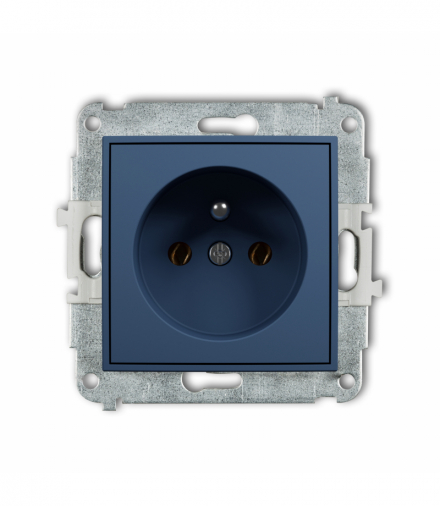 ICON Gniazd pojedyncze z uziemieniem 2P+Z (bez przesłon torów prądowych), navy blue Karlik 64IGP-1z