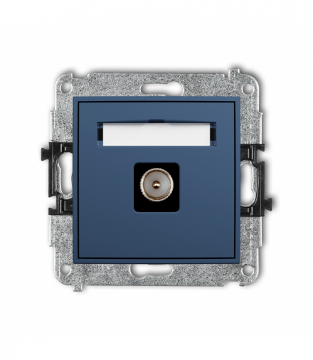 ICON Gniazdo antenowe pojedyncze TV, navy blue Karlik 64IGTV-1