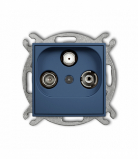 ICON Gniazdo abonenckie RTV-SAT przelotowe 10dB, navy blue Karlik 64IGSP