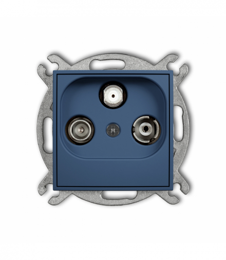 ICON Gniazdo abonenckie RTV-SAT końcowe (2 wejścia antenowe), navy blue Karlik 64IGST
