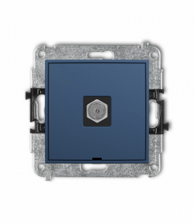 ICON Gniazdo antenowe pojedyncze typu F (SAT) niklowany, bez pola opisowego, navy blue Karlik 64IGFBO-1