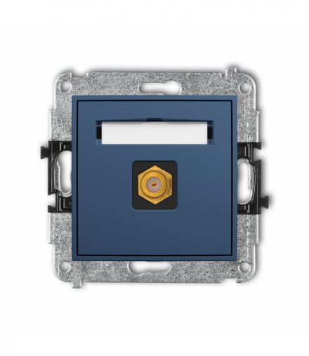 ICON Gniazdo antenowe pojedyncze typu F (SAT) pozłacany, navy blue Karlik 64IGF-1.1