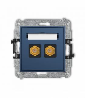 ICON Gniazdo antenowe podwójne typu F (SAT) pozłacany, navy blue Karlik 64IGF-2.1