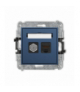 ICON Gniazdo antenowe typu F (SAT) + komputerowe 1xRJ45, kat. 5e, 8-stykowy, navy blue Karlik 64IGFK-1