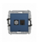 ICON Gniazdo antenowe typu F (SAT) + komputerowe 1xRJ45, kat. 5e, 8-stykowy, bez pola opisowego, navy blue Karlik 64IGFKBO-1