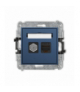 ICON Gniazdo antenowe typu F (SAT) + komputerowe 1xRJ45, kat. 6, 8-stykowy, navy blue Karlik 64IGFK-3