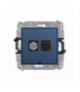 ICON Gniazdo antenowe typu F (SAT) + komputerowe 1xRJ45, kat. 6, 8-stykowy, bez pola opisowego, navy blue Karlik 64IGFKBO-3