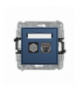 ICON Gniazdo antenowe typu F (SAT) + komputerowe 1xRJ45, kat. 6 ekranowany, 8-stykowy, navy blue Karlik 64IGFK-5