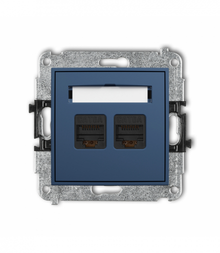 ICON Gniazdo komputerowe podwójne 2xRJ45, kat. 6A, 8-stykowy, navy blue Karlik 64IGK-8