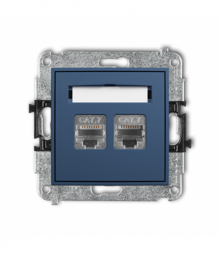 ICON Gniazdo komputerowe podwójne 2xRJ45, kat. 7, ekranowany, 8-stykowy, navy blue Karlik 64IGK-10