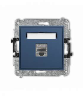 ICON Gniazdo komputerowe pojedyncze 1xRJ45, kat. 8, ekranowany, 8-stykowy, navy blue Karlik 64IGK-11