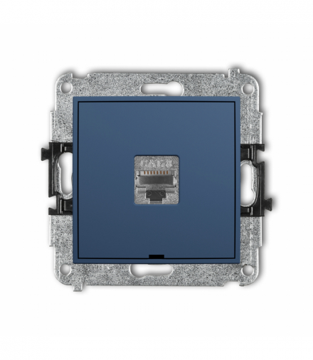 ICON Gniazdo komputerowe pojedyncze 1xRJ45, kat. 8, ekranowany, 8-stykowy, bez pola opisowego, navy blue Karlik 64IGKBO-11