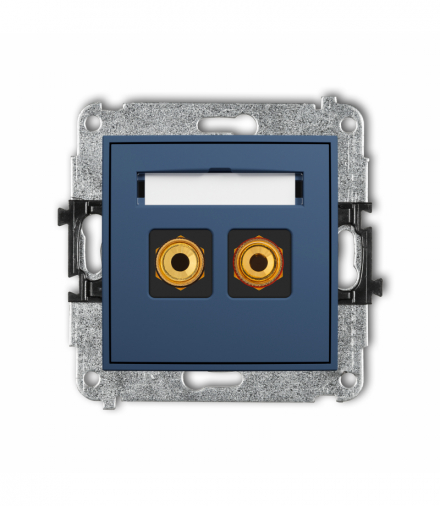 ICON Gniazdo głośnikowe pojedyncze (typu banan - czerwony i czarny, pozłacany, 4 mm2, skręcany), navy blue Karlik 64IGG-4