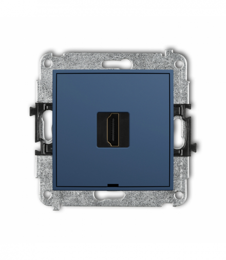 ICON Gniazdo HDMI 2.1, 8K, bez pola opisowego, navy blue Karlik 64IHDMIBO-5