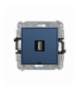 ICON Gniazdo pojedyncze USB A-A 2.0, bez pola opisowego, navy blue Karlik 64IGUSBBO-1