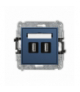 ICON Gniazdo podwójne 2xUSB A-A 2.0, navy blue Karlik 64IGUSB-2