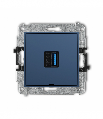 ICON Gniazdo pojedyncze USB A-A 3.0, bez pola opisowego, navy blue Karlik 64IGUSBBO-5