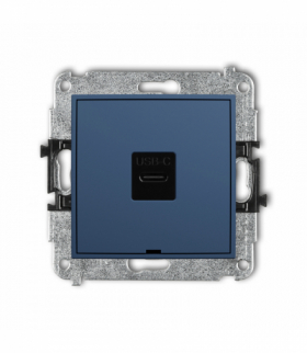 ICON Gniazdo pojedyncze 1xUSB C-C, bez pola opisowego, navy blue Karlik 64IGUSBBO-7