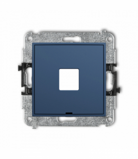 ICON Gniazdo multimedialne pojedyncze bez modułu, bez pola opisowego (standard Keystone), navy blue Karlik 64IGMBO-1P