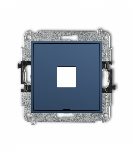 ICON Gniazdo multimedialne pojedyncze bez modułu, bez pola opisowego (standard Keystone), navy blue Karlik 64IGMBO-1P