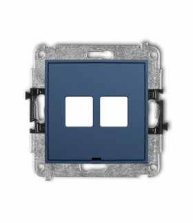 ICON Gniazdo multimedialne podwójne bez modułu, bez pola opisowego (standard Keystone), navy blue Karlik 64IGMBO-2P