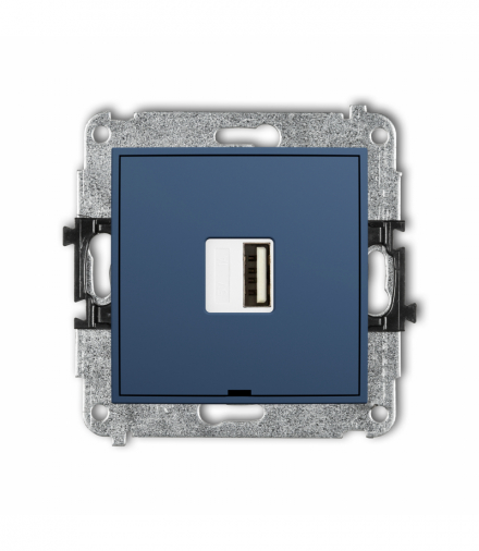 ICON Ładowarka USB A, 5W max., 5V, 1A, bez pola opisowego, navy blue Karlik 64ICUSBBO-1