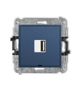 ICON Ładowarka USB A, 10W max., 5V, 2A, bez pola opisowego, navy blue Karlik 64ICUSBBO-3