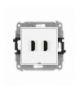 MINI Gniazdo podwójne HDMI 2.1, 8K, bez pola opisowego, biały Karlik MHDMIBO-6