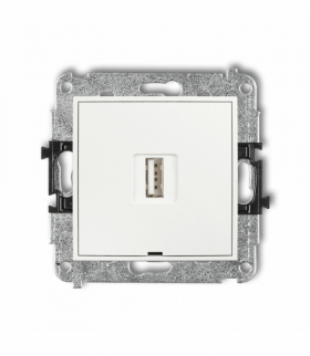 MINI Ładowarka USB A, 10W max., 5V, 2A, bez pola opisowego, biały Karlik MCUSBBO-3