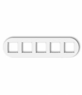 MINI Ramka uniwersalna pięciokrotna okrągła z tworzywa, biały Karlik MRTO-5