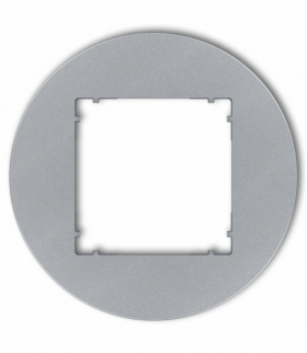 MINI Ramka uniwersalna pojedyncza okrągła z tworzywa, srebrny metalik Karlik 7MRTO-1
