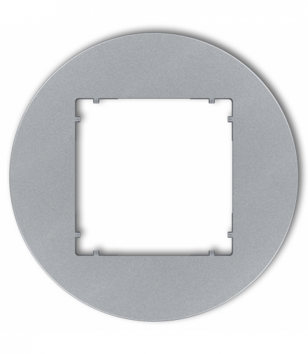 MINI Ramka uniwersalna pojedyncza okrągła z tworzywa, srebrny metalik Karlik 7MRTO-1