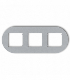 MINI Ramka uniwersalna potrójna okrągła z tworzywa, srebrny metalik Karlik 7MRTO-3