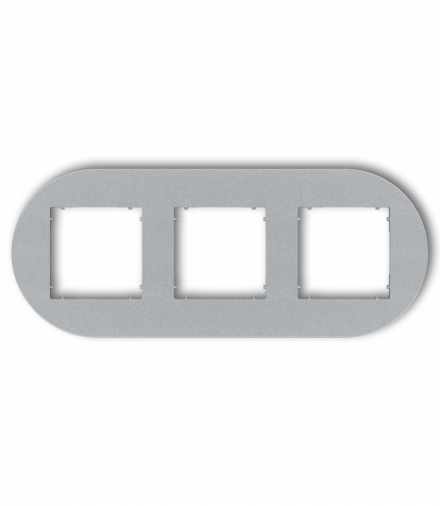 MINI Ramka uniwersalna potrójna okrągła z tworzywa, srebrny metalik Karlik 7MRTO-3