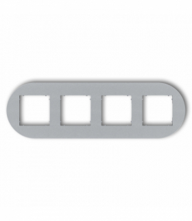 MINI Ramka uniwersalna poczwórna okrągła z tworzywa, srebrny metalik Karlik 7MRTO-4